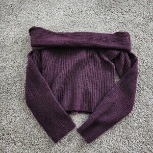 Divided Knit Off the Shoulder Sweater